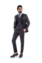 Load image into Gallery viewer, THREE-PC CHECKRED SUIT